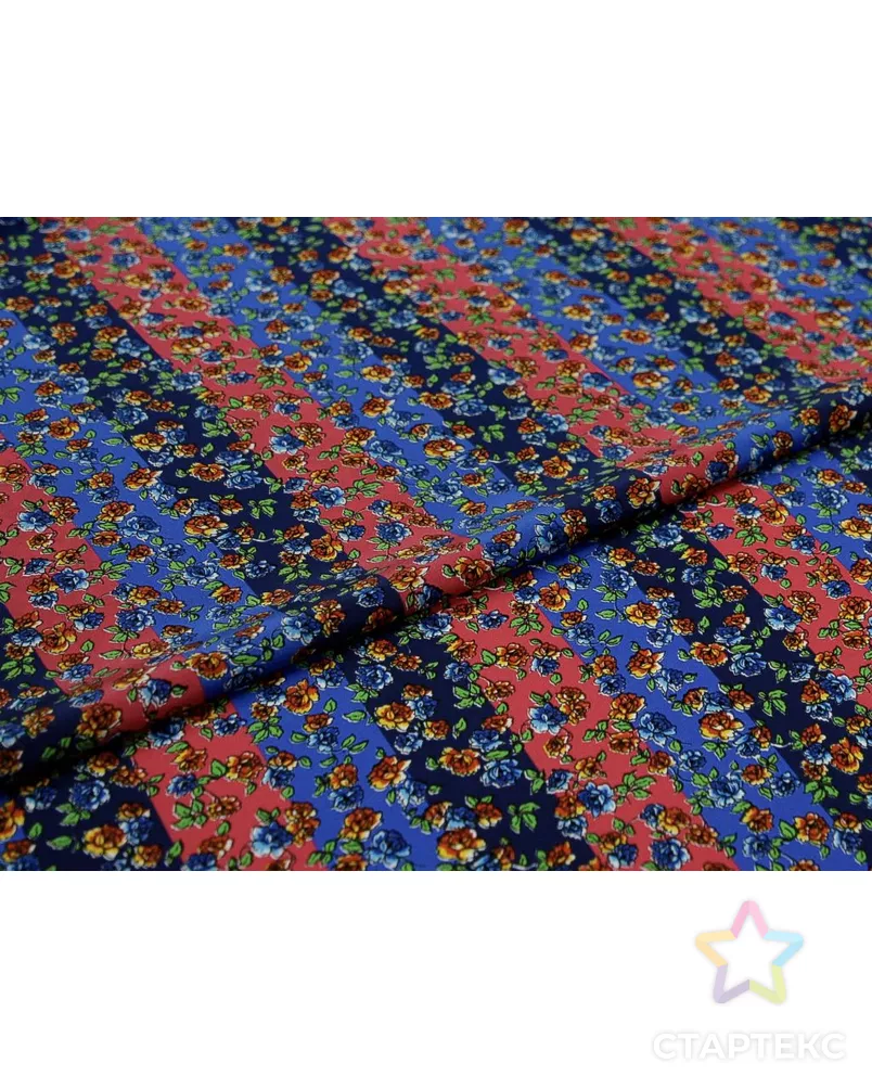 Блузочно-плательный шелк креповый "Розочки" на полосатом фоне арт. ГТ-8906-1-ГТ-39-10771-10-21-1 - рис. 6