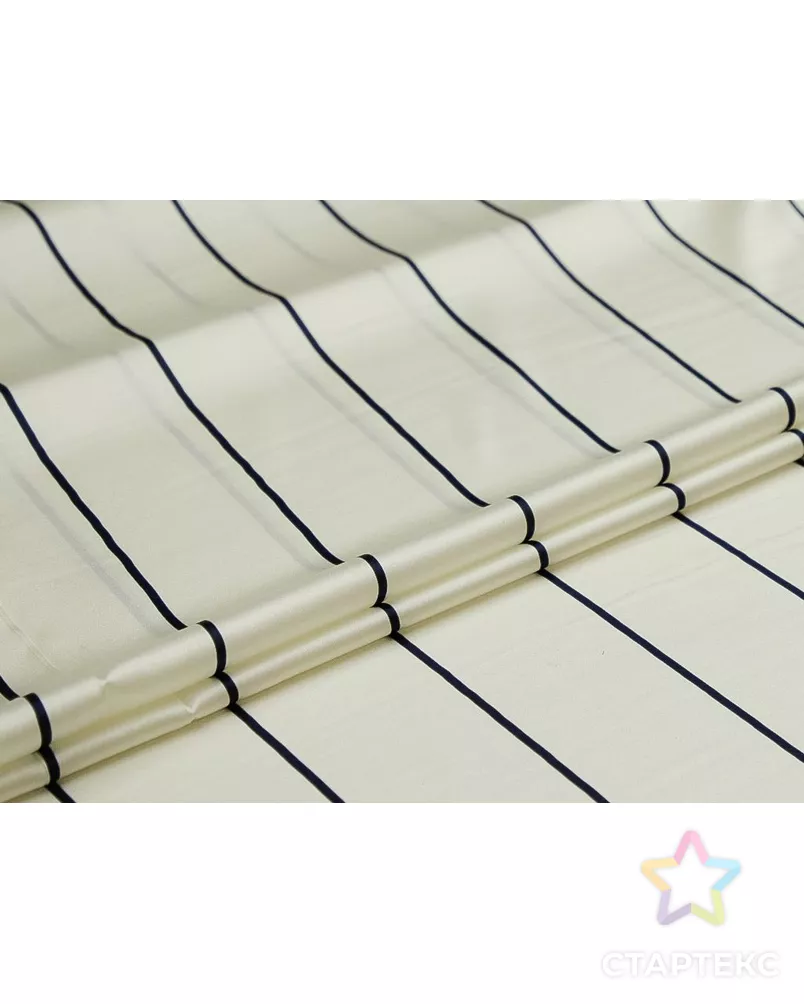 Шёлк, на белом фоне тёмно-синие полоски арт. ГТ-9160-1-ГТ-39-11041-3-2-1 - рис. 2