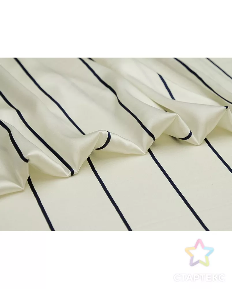 Шёлк, на белом фоне тёмно-синие полоски арт. ГТ-9160-1-ГТ-39-11041-3-2-1 - рис. 3