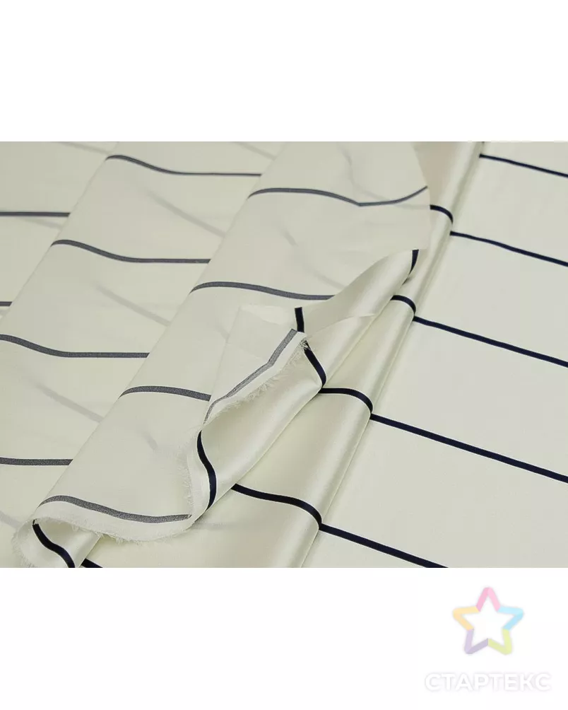 Шёлк, на белом фоне тёмно-синие полоски арт. ГТ-9160-1-ГТ-39-11041-3-2-1 - рис. 5