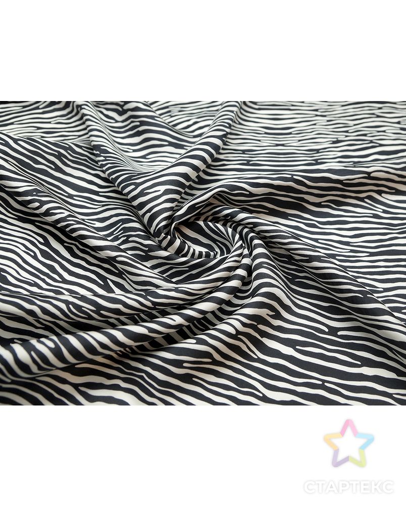 Блузочно-плательный шелк-твил с рисунком "зебра", цвет черно-белый арт. ГТ-5665-1-ГТ-39-7407-8-37-1 1
