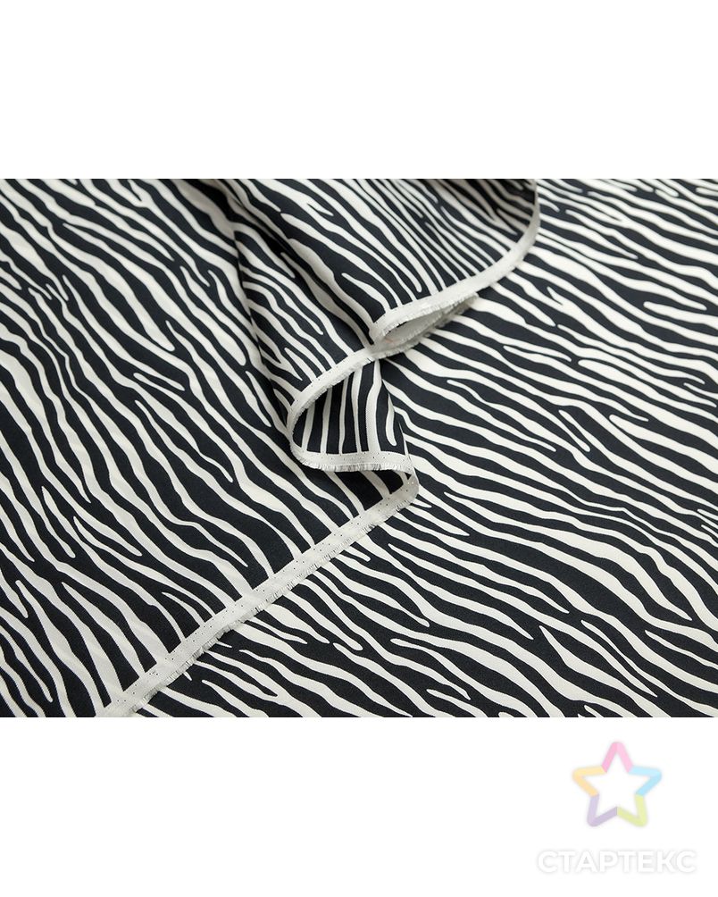 Блузочно-плательный шелк-твил с рисунком "зебра", цвет черно-белый арт. ГТ-5665-1-ГТ-39-7407-8-37-1