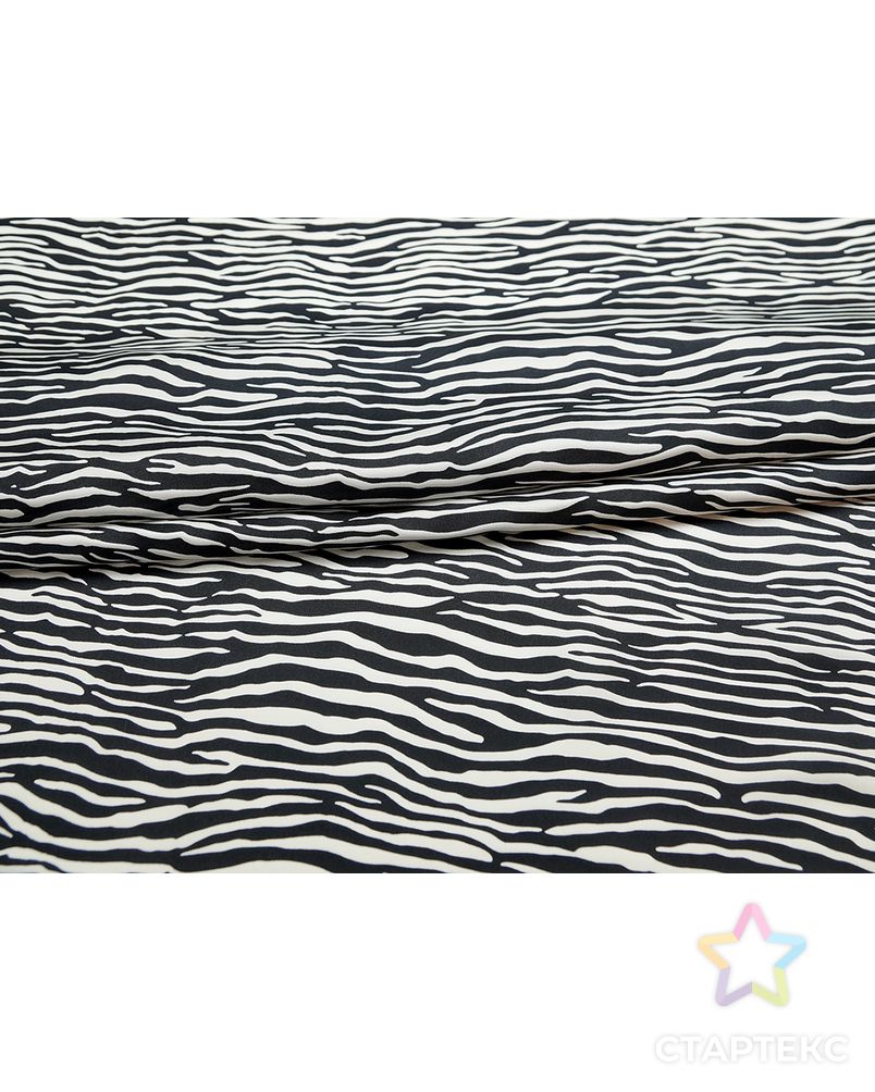 Блузочно-плательный шелк-твил с рисунком "зебра", цвет черно-белый арт. ГТ-5665-1-ГТ-39-7407-8-37-1 7