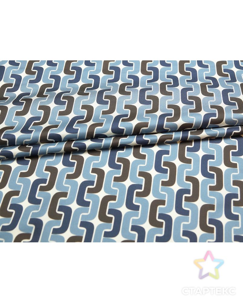 Блузочно-плательный шелк-твил с рисунком "звенья цепи", цвет черно-синий арт. ГТ-5666-1-ГТ-39-7410-2-21-1 1