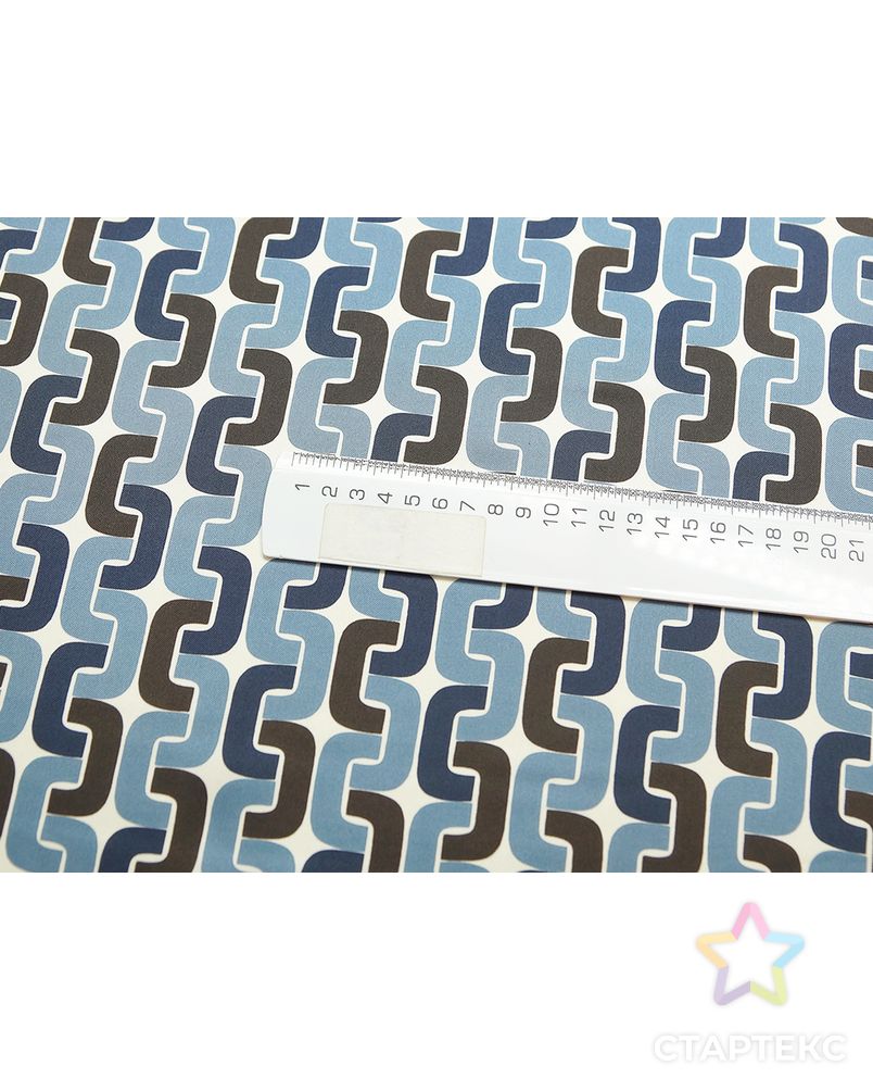 Блузочно-плательный шелк-твил с рисунком "звенья цепи", цвет черно-синий арт. ГТ-5666-1-ГТ-39-7410-2-21-1 2