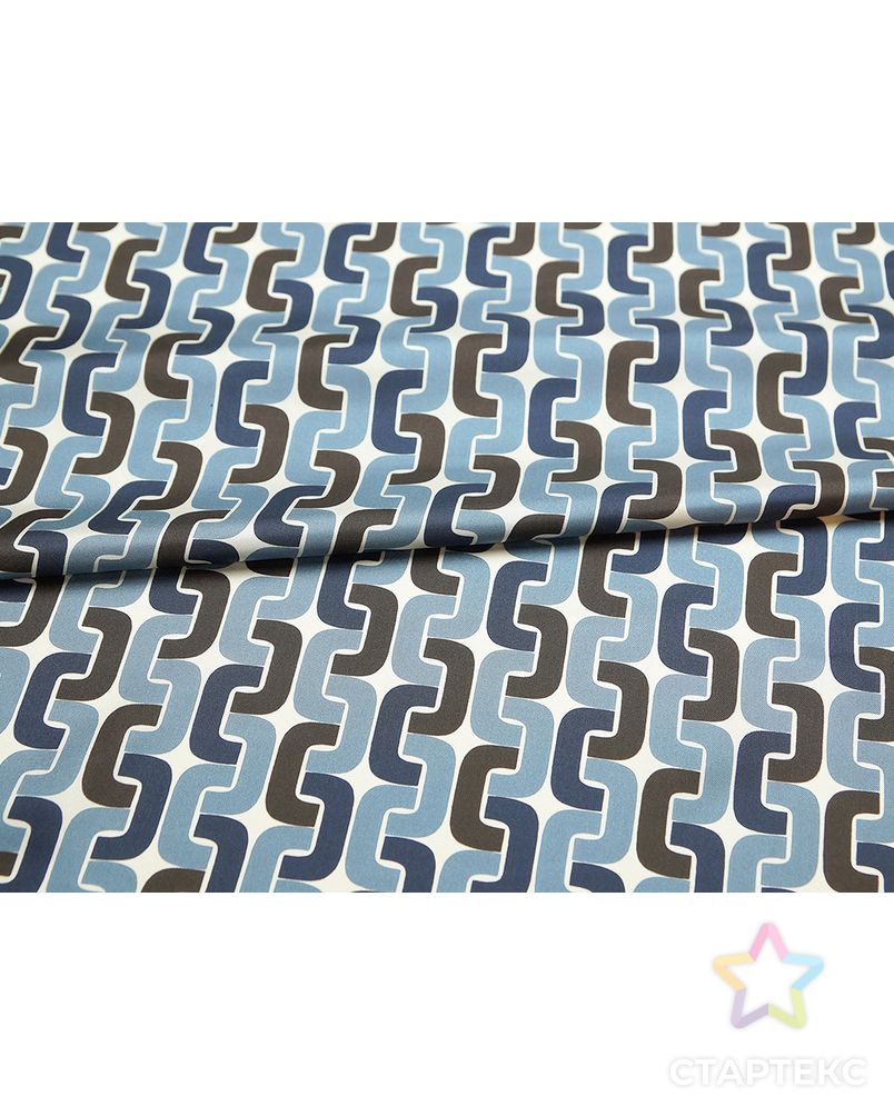 Блузочно-плательный шелк-твил с рисунком "звенья цепи", цвет черно-синий арт. ГТ-5666-1-ГТ-39-7410-2-21-1 5