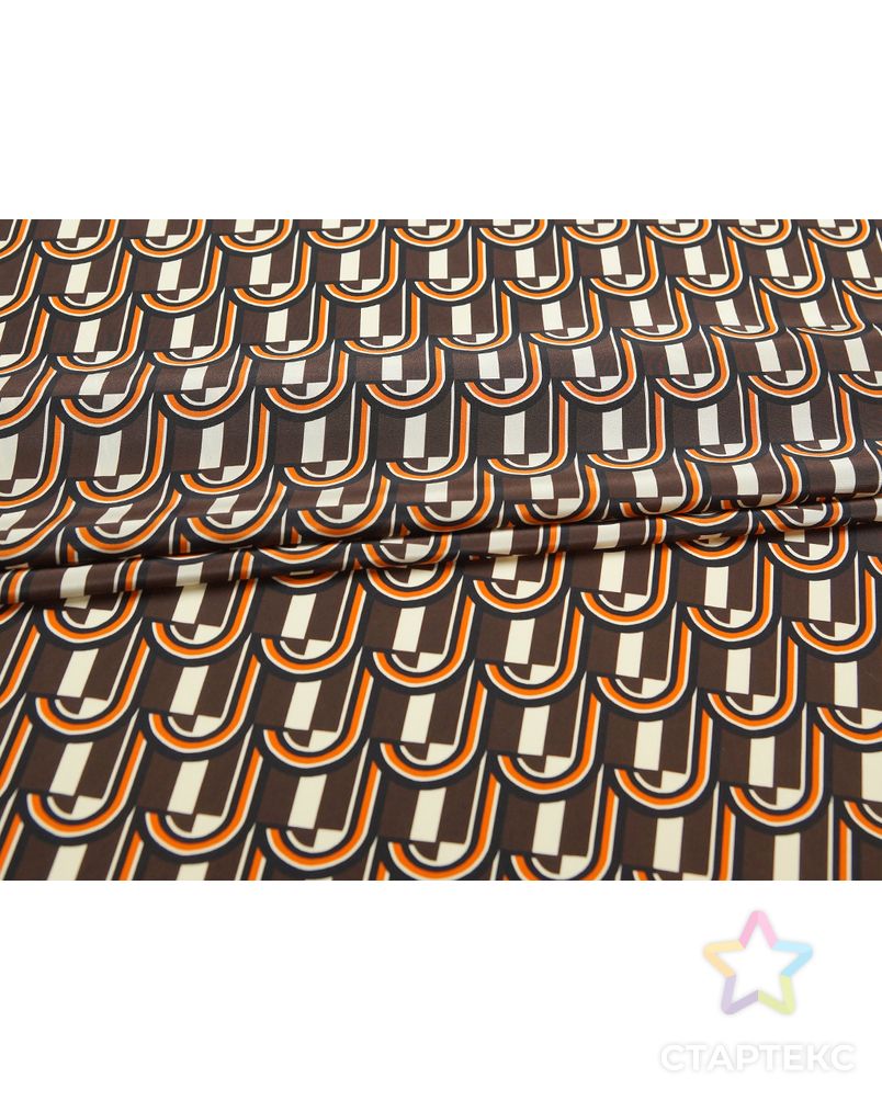 Блузочно-плательный шелк с рисунком "геометрия", в коричневых цветах арт. ГТ-5673-1-ГТ-39-7411-2-21-1 1