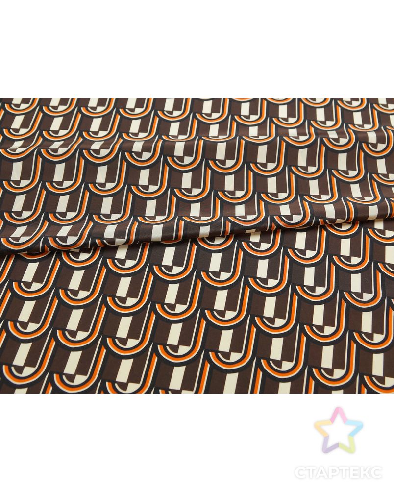 Блузочно-плательный шелк с рисунком "геометрия", в коричневых цветах арт. ГТ-5673-1-ГТ-39-7411-2-21-1 4