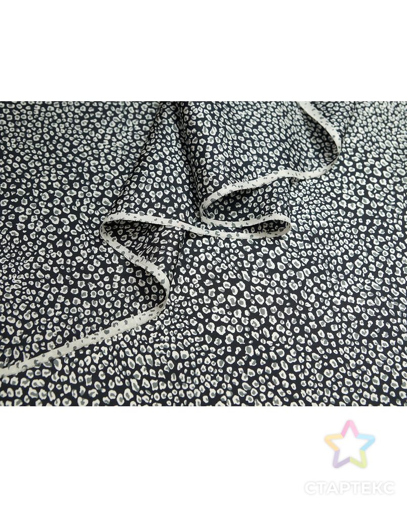 Блузочно-плательный шелк-твил с рисунком "камушки", цвет черно-белый арт. ГТ-5687-1-ГТ-39-7430-2-21-1