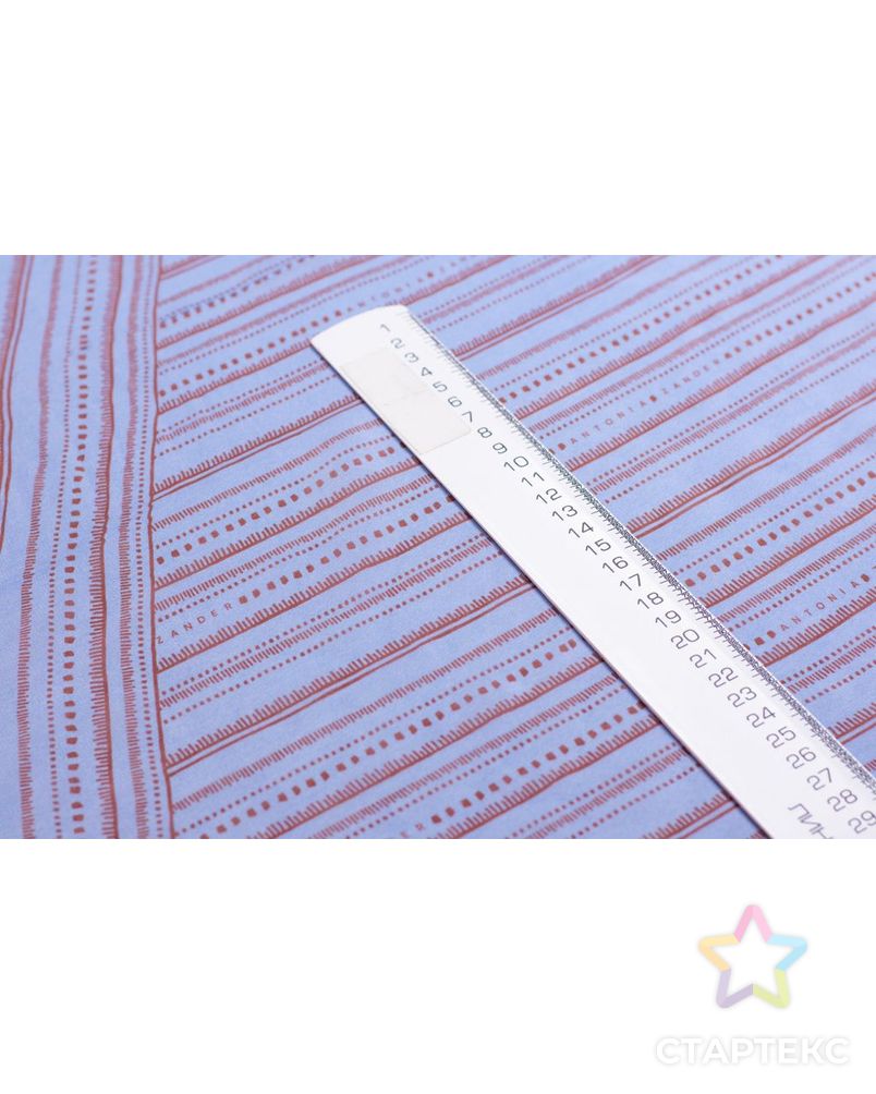 Блузочно-плательный шелк с коричневым рисунком на голубом фоне арт. ГТ-5993-1-ГТ-39-7728-2-21-1 5