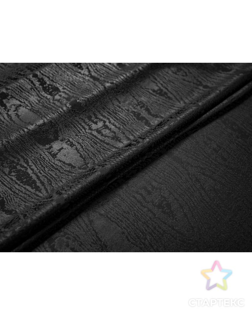 Шелк жаккардовый с рисунком "древесные кольца", цвет черный арт. ГТ-7408-1-ГТ-39-9081-1-38-1 2