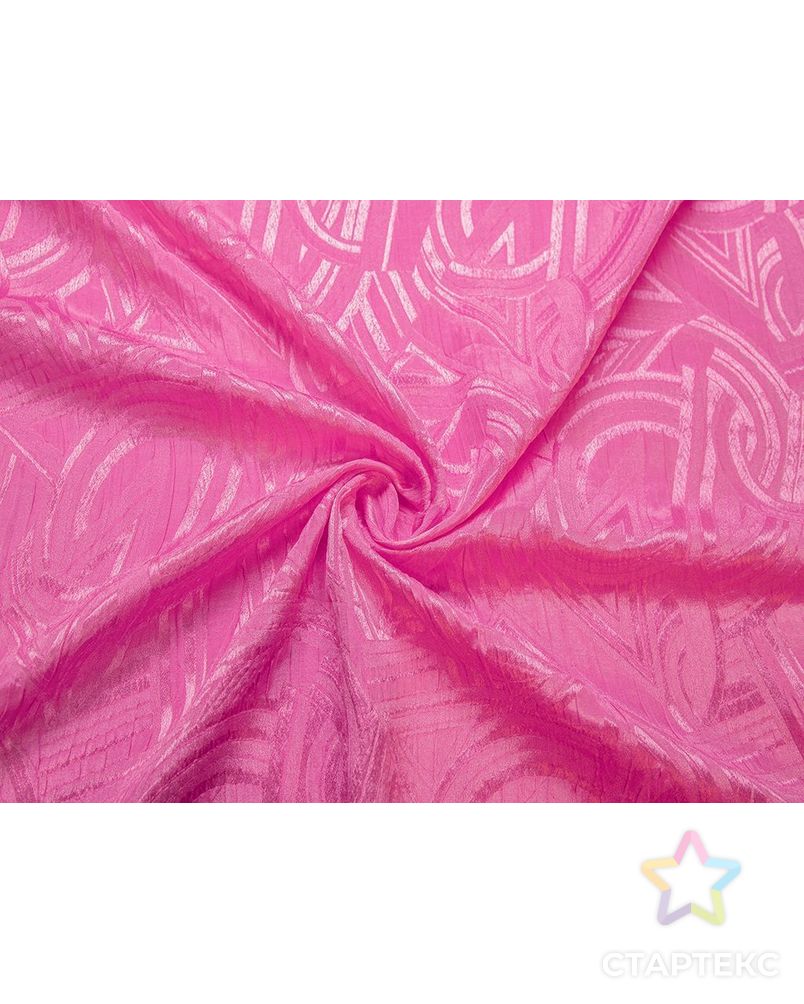 Блузочно-плательный шелк жатый с  орнаментом, цвет розовый арт. ГТ-7712-1-ГТ-39-9337-8-26-1 1
