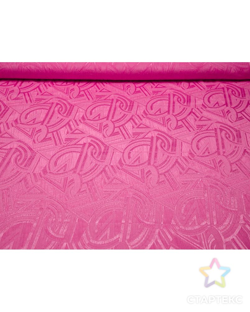 Блузочно-плательный шелк жатый с  орнаментом, цвет розовый арт. ГТ-7712-1-ГТ-39-9337-8-26-1 4