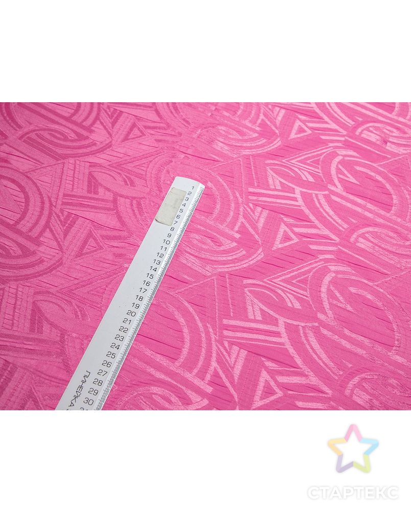 Блузочно-плательный шелк жатый с  орнаментом, цвет розовый арт. ГТ-7712-1-ГТ-39-9337-8-26-1 7