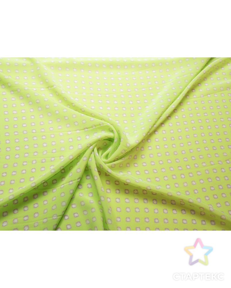 Блузочный шелк лимонного цвета с геометрическим принтом арт. ГТ-7754-1-ГТ-39-9590-14-9-1 1