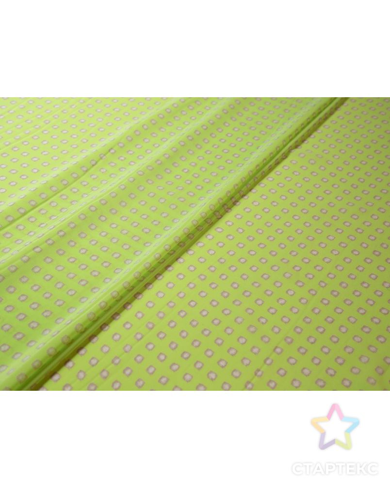 Блузочный шелк лимонного цвета с геометрическим принтом арт. ГТ-7754-1-ГТ-39-9590-14-9-1 2
