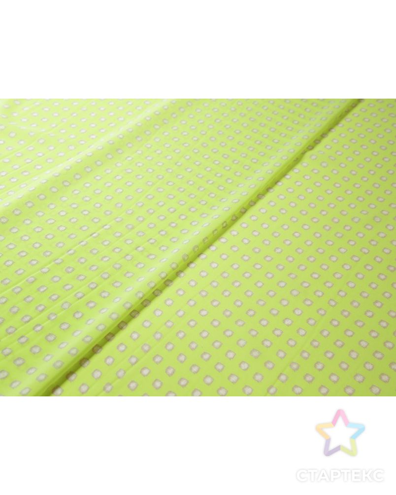 Блузочный шелк лимонного цвета с геометрическим принтом арт. ГТ-7754-1-ГТ-39-9590-14-9-1 6