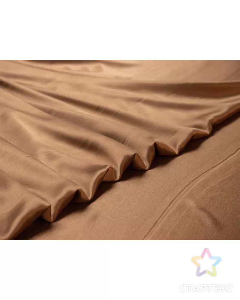 Атласный блузочный шелк золотисто-коричневого цвета арт. ГТ-7760-1-ГТ-39-9597-1-14-1 - рис. 3