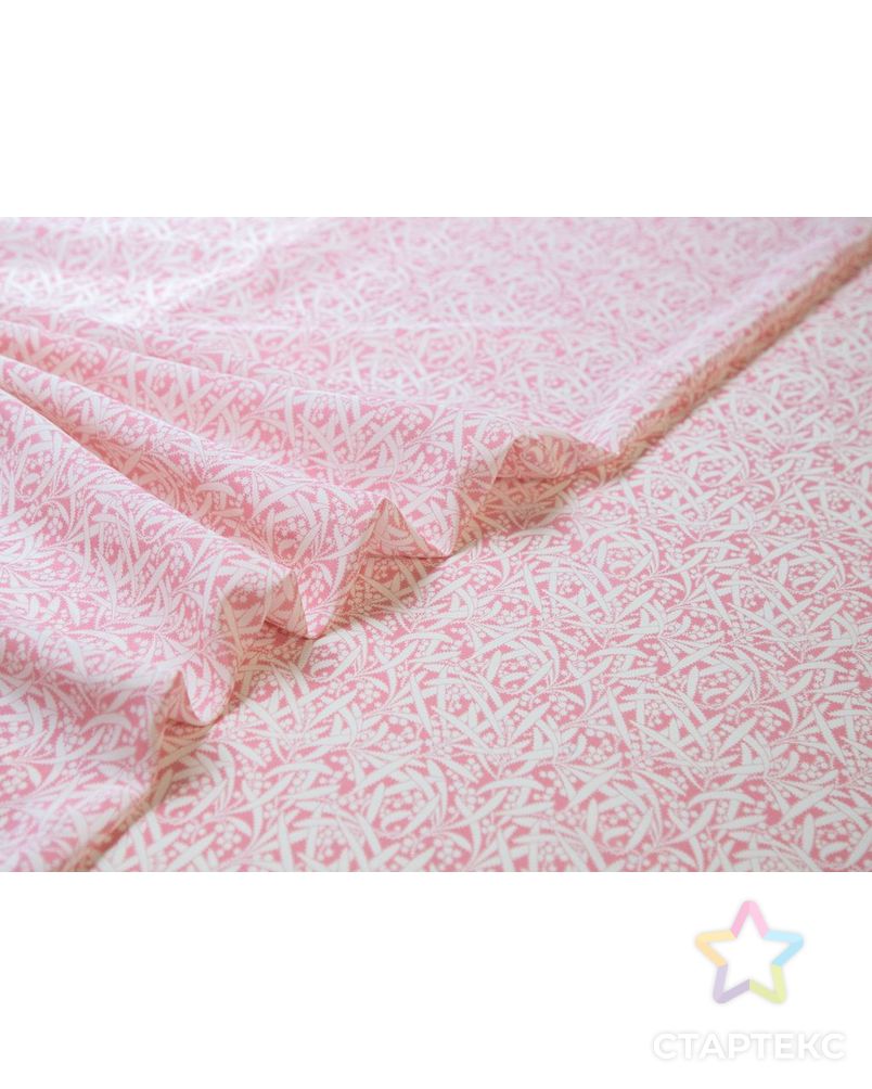 Блузочный шелк бело-розового цвета с растительным принтом арт. ГТ-7766-1-ГТ-39-9604-11-26-1 3