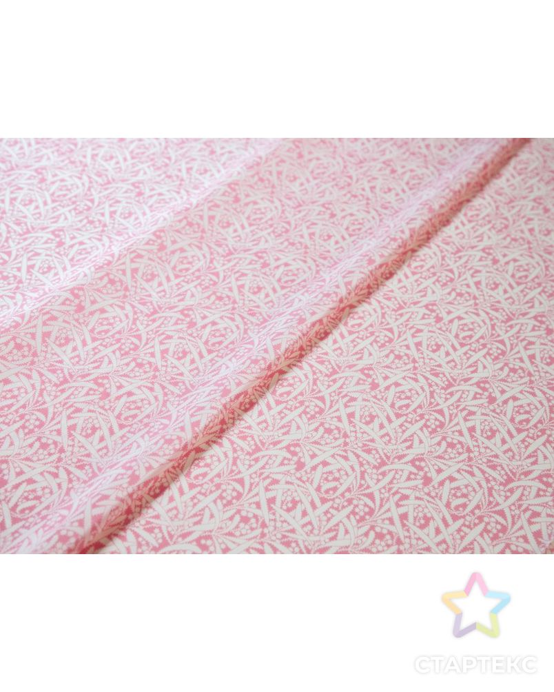 Блузочный шелк бело-розового цвета с растительным принтом арт. ГТ-7766-1-ГТ-39-9604-11-26-1 6
