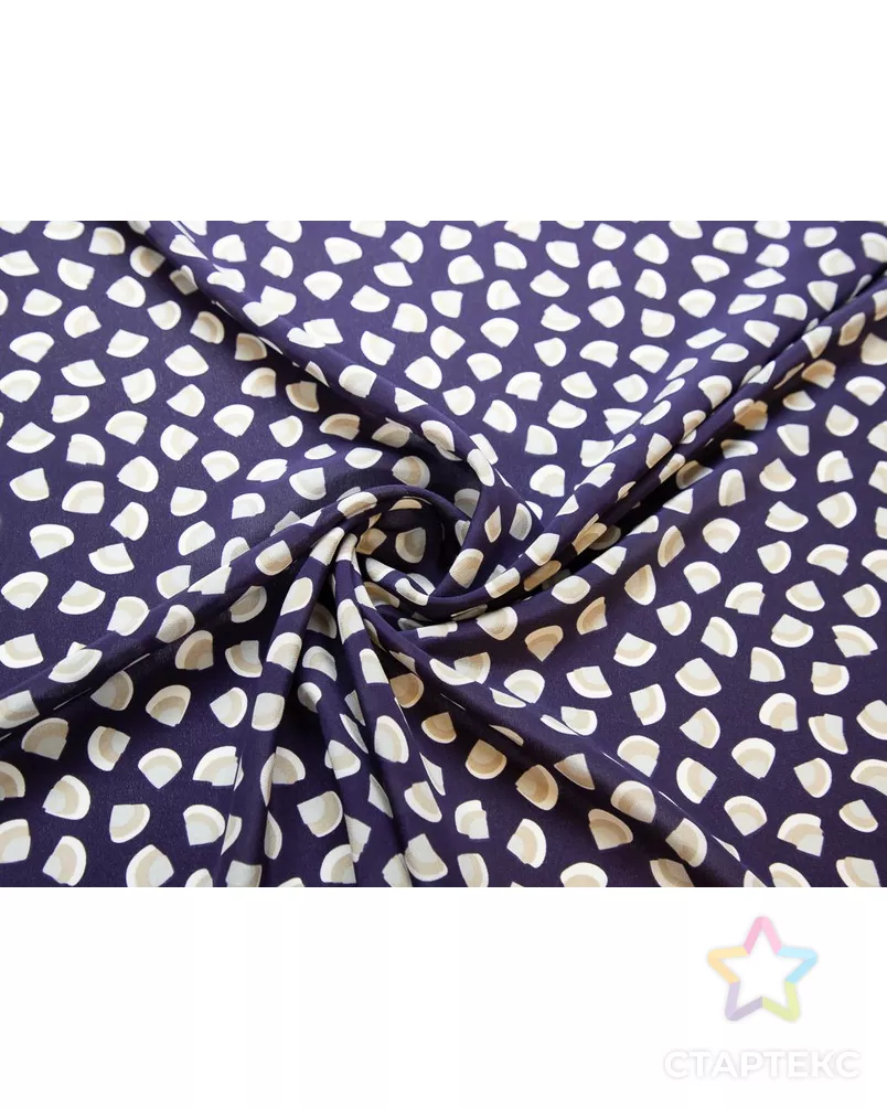 Блузочный принтованный шелк темно-фиолетового цвета арт. ГТ-7810-1-ГТ-39-9639-2-33-1 - рис. 1