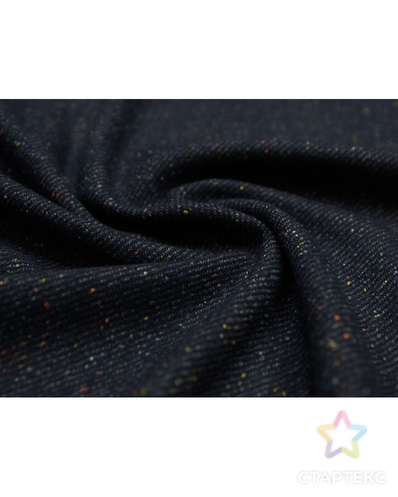 Двухсторонняя пальтовая ткань черно-синего цвета в мелкую крапинку (463 гр/м2) арт. ГТ-3757-1-ГТ0000391 1