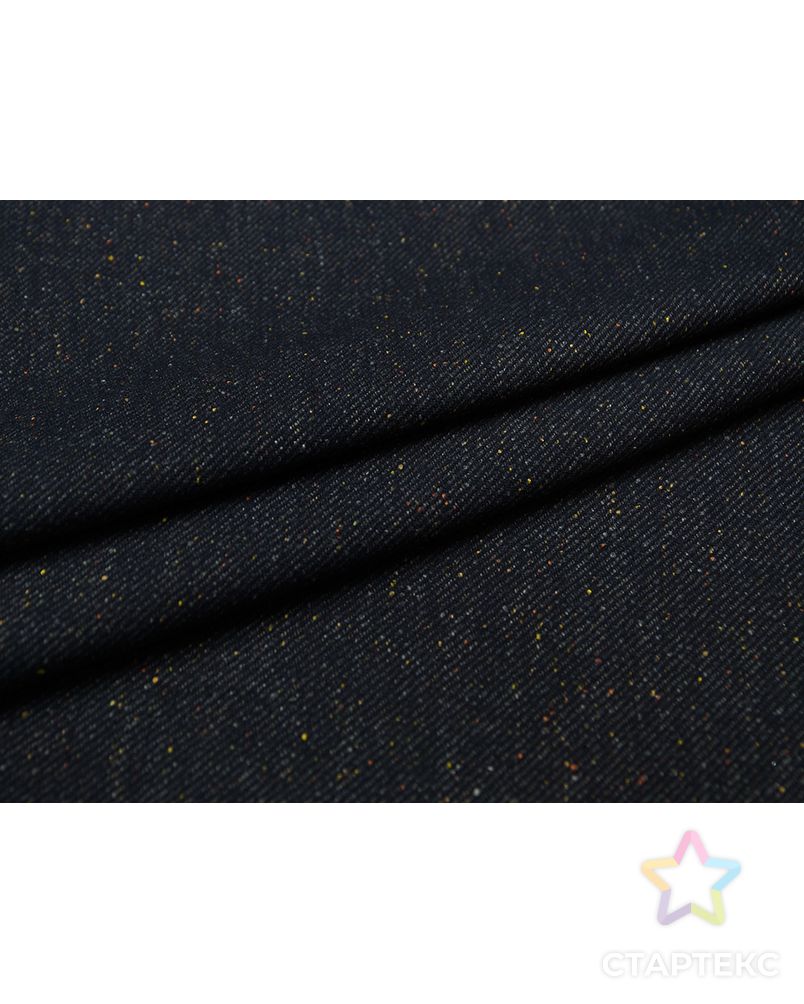 Двухсторонняя пальтовая ткань черно-синего цвета в мелкую крапинку (463 гр/м2) арт. ГТ-3757-1-ГТ0000391 2