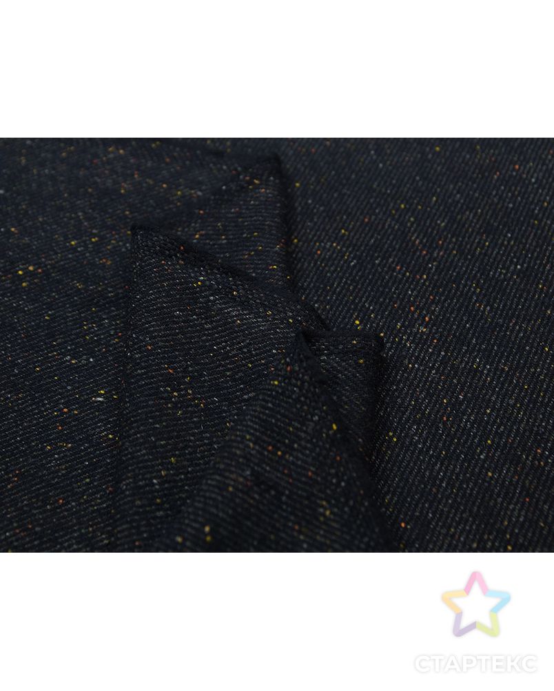 Двухсторонняя пальтовая ткань черно-синего цвета в мелкую крапинку (463 гр/м2) арт. ГТ-3757-1-ГТ0000391 4
