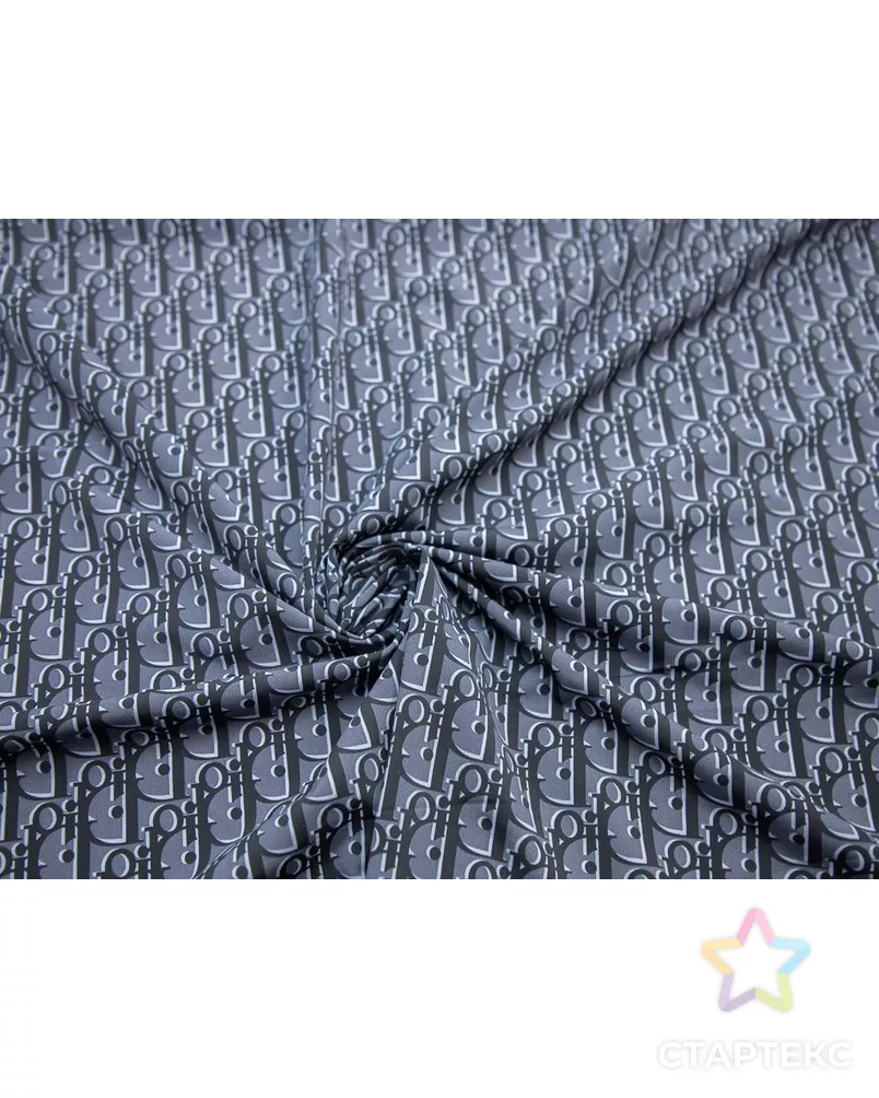 Бифлекс с надписями, цвет черный с темно-серым арт. ГТ-8138-1-ГТ-4-9954-2-21-1 - рис. 1