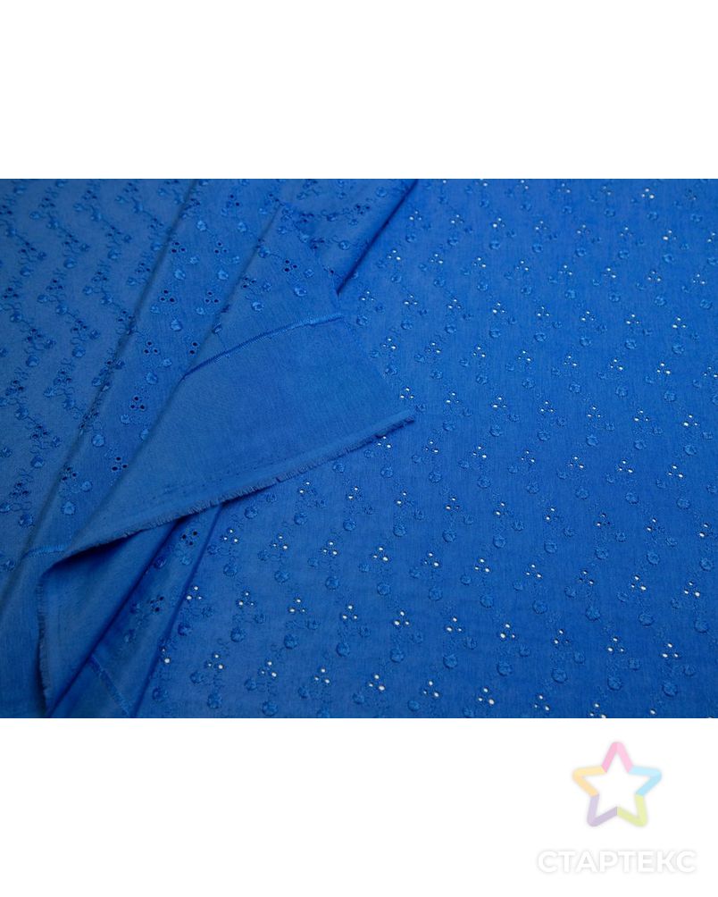 Воздушное шитье с рисунком "зигзаги", цвет синий арт. ГТ-7424-1-ГТ-41-9094-8-30-3 5