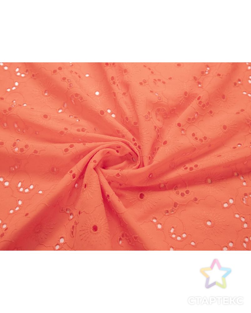 Воздушное шитье с рисунком "Цветы", цвет оранжевый арт. ГТ-7425-1-ГТ-41-9095-10-24-3 1