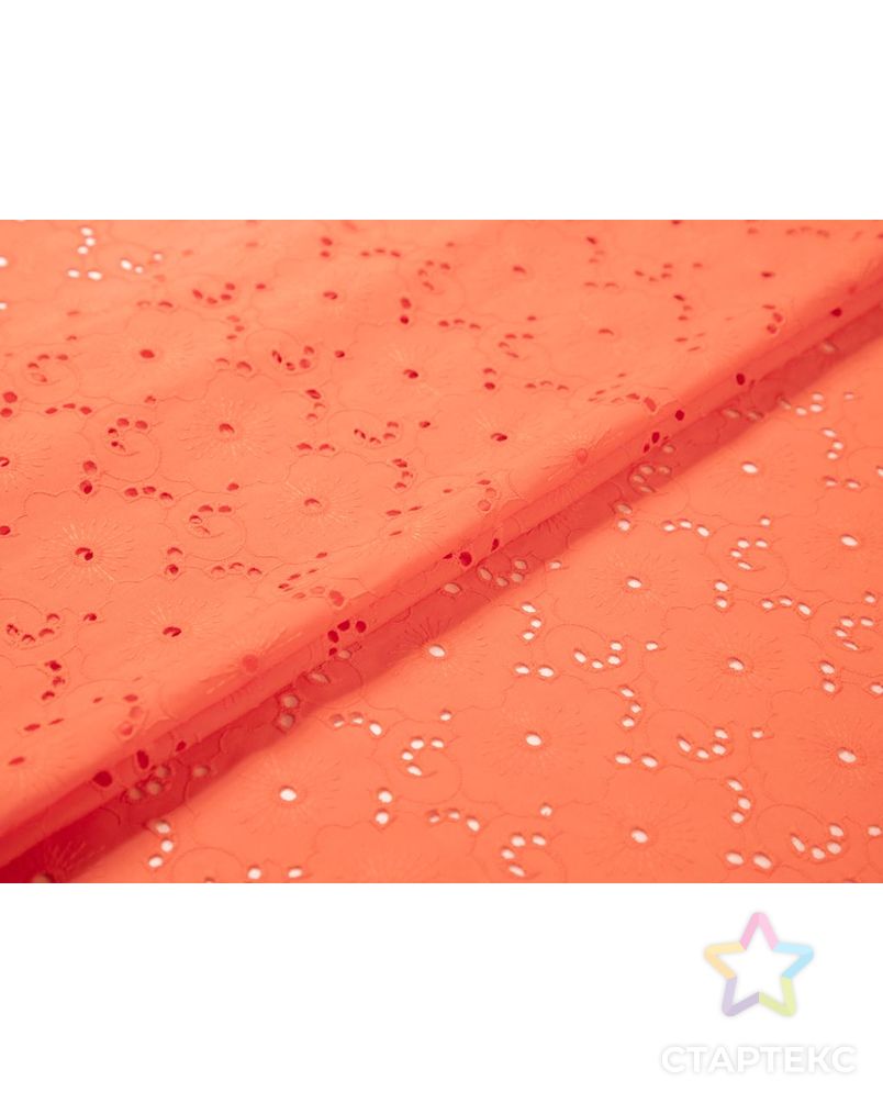 Воздушное шитье с рисунком "Цветы", цвет оранжевый арт. ГТ-7425-1-ГТ-41-9095-10-24-3 2