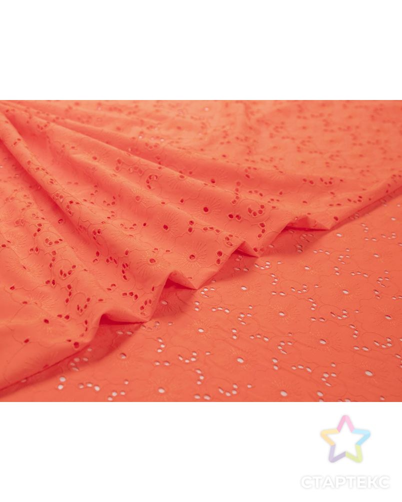 Воздушное шитье с рисунком "Цветы", цвет оранжевый арт. ГТ-7425-1-ГТ-41-9095-10-24-3 3