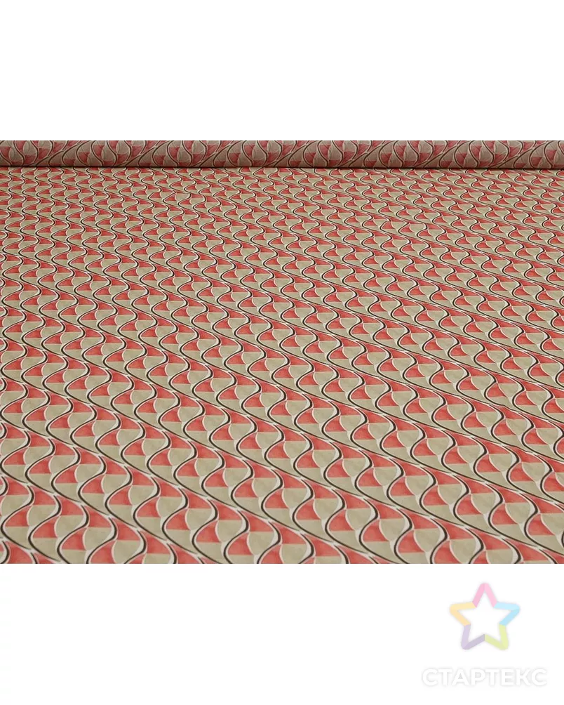 Принтованный шифон "В красно-бежевых оттенках" арт. ГТ-9593-1-ГТ42-11467-2-21-1 - рис. 4