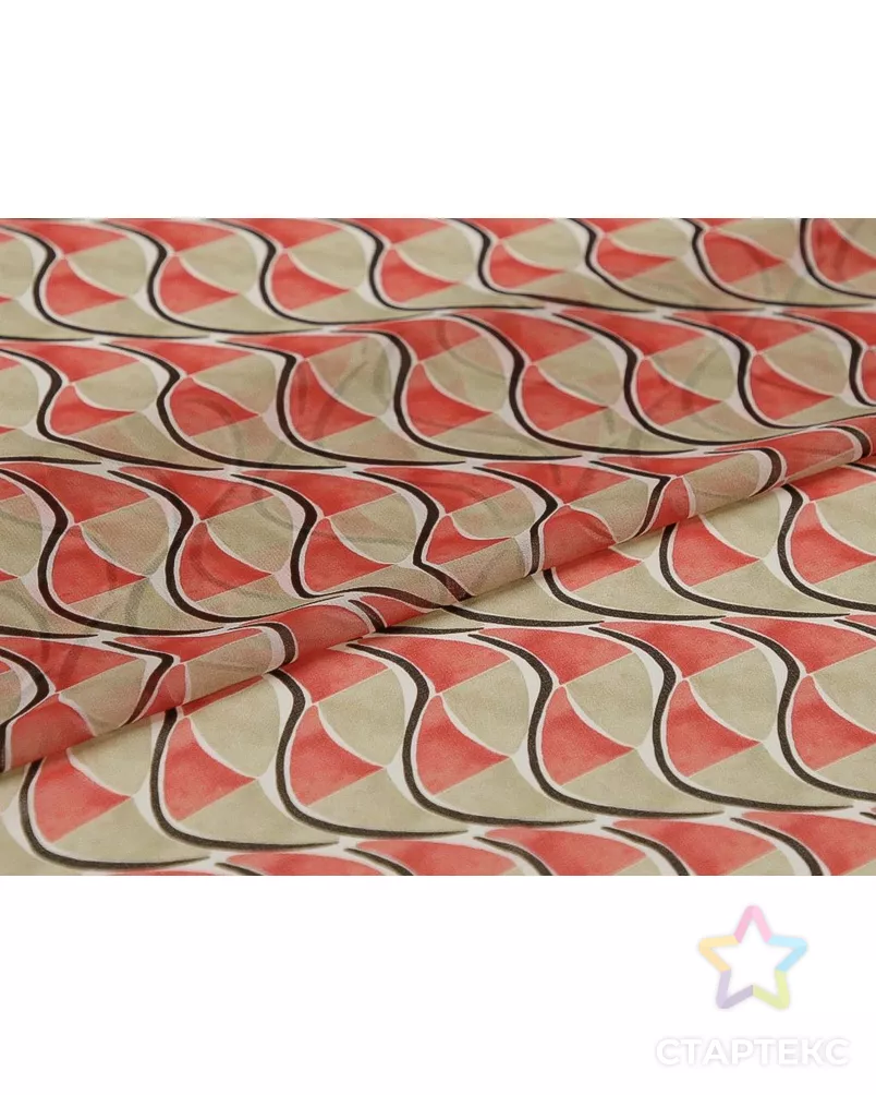 Принтованный шифон "В красно-бежевых оттенках" арт. ГТ-9593-1-ГТ42-11467-2-21-1 - рис. 6