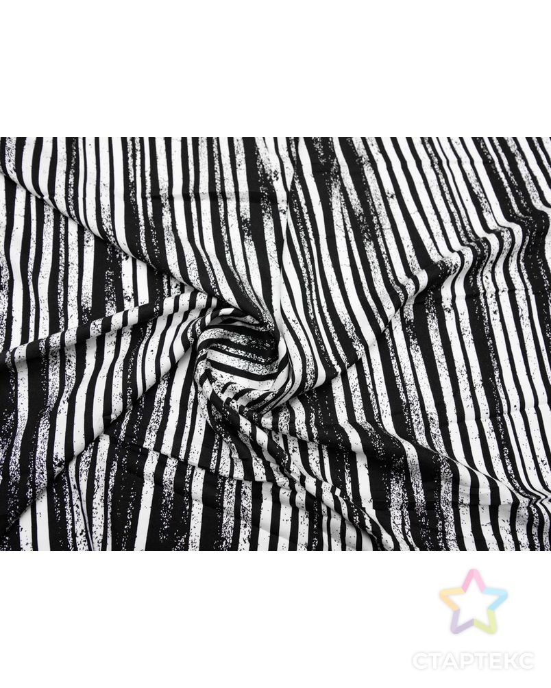 Штапель с рисунком "Полосы и брызги", цвет черно-белый арт. ГТ-8685-1-ГТ-43-10589-16-37-1 1