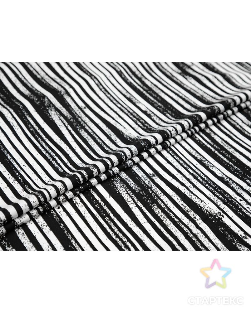 Штапель с рисунком "Полосы и брызги", цвет черно-белый арт. ГТ-8685-1-ГТ-43-10589-16-37-1 2