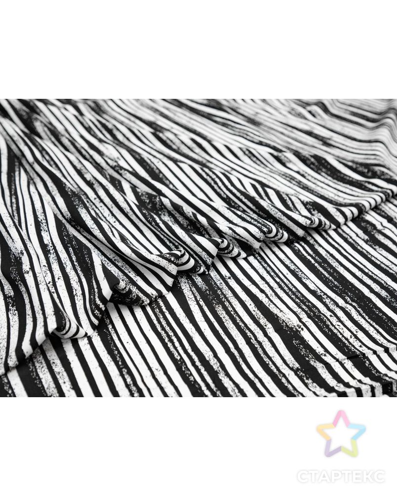 Штапель с рисунком "Полосы и брызги", цвет черно-белый арт. ГТ-8685-1-ГТ-43-10589-16-37-1 3