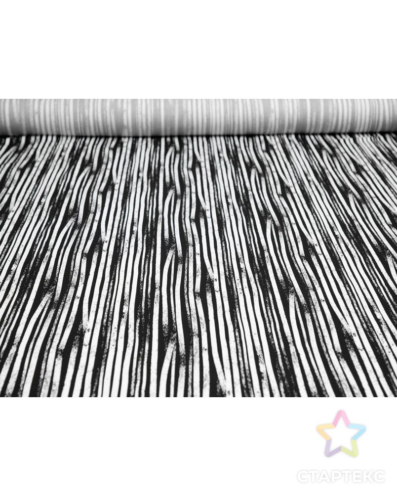 Штапель с рисунком "Полосы и брызги", цвет черно-белый арт. ГТ-8685-1-ГТ-43-10589-16-37-1 4