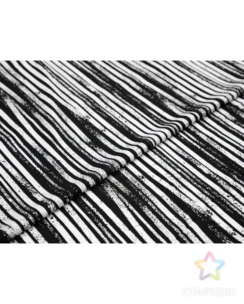 Штапель с рисунком "Полосы и брызги", цвет черно-белый арт. ГТ-8685-1-ГТ-43-10589-16-37-1 6
