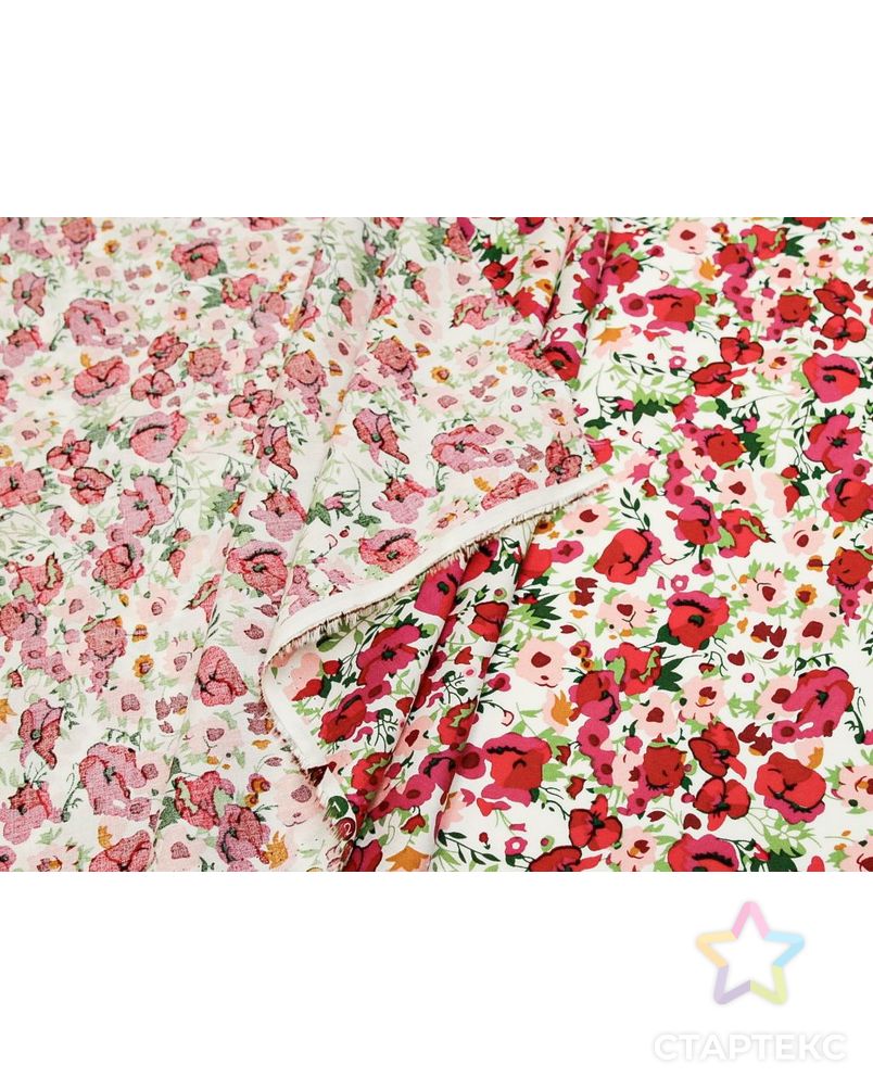 Штапель с рисунком "Розовые цветочки" арт. ГТ-8727-1-ГТ-43-10625-10-21-1 5