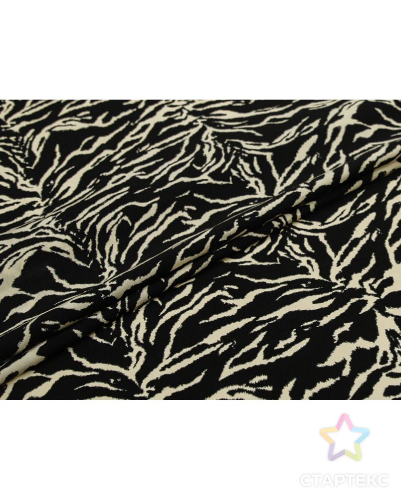 Штапель с  рисунком "Зебра" в черно-кремовом цвете арт. ГТ-8759-1-ГТ-43-10661-13-21-1 2