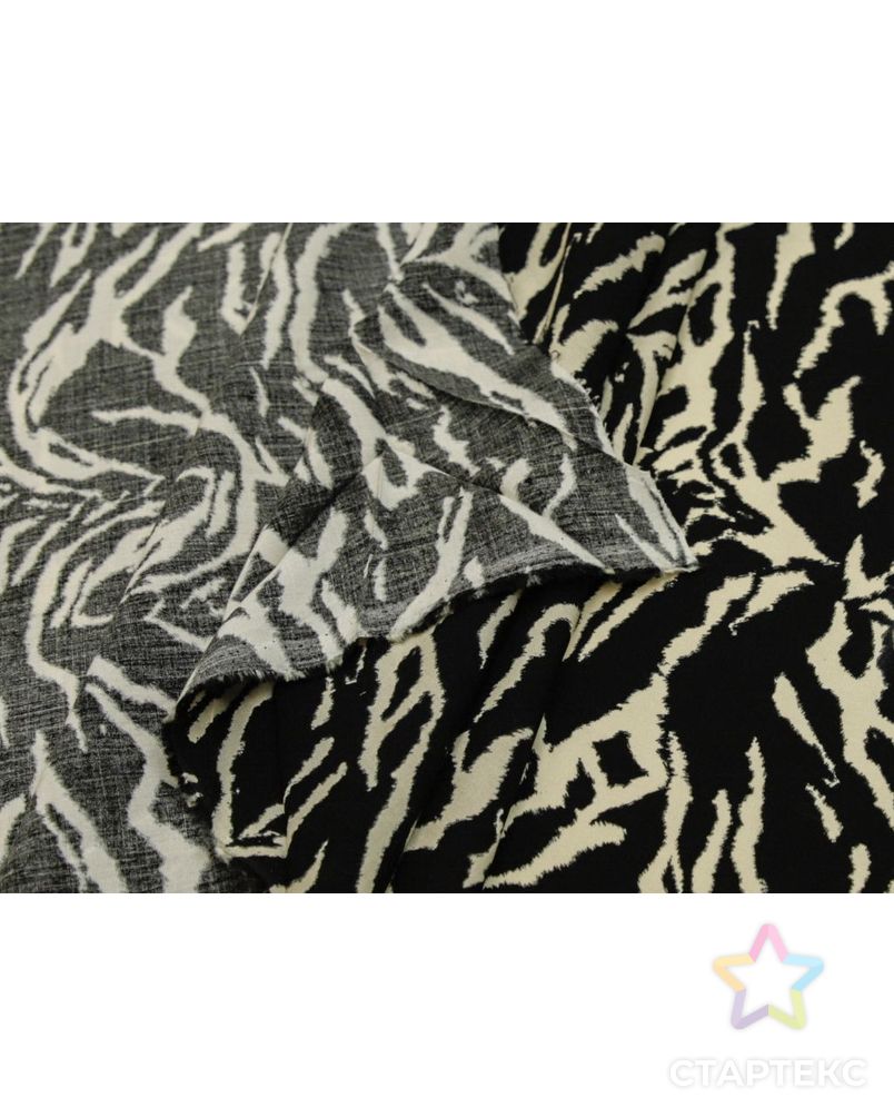 Штапель с  рисунком "Зебра" в черно-кремовом цвете арт. ГТ-8759-1-ГТ-43-10661-13-21-1 5