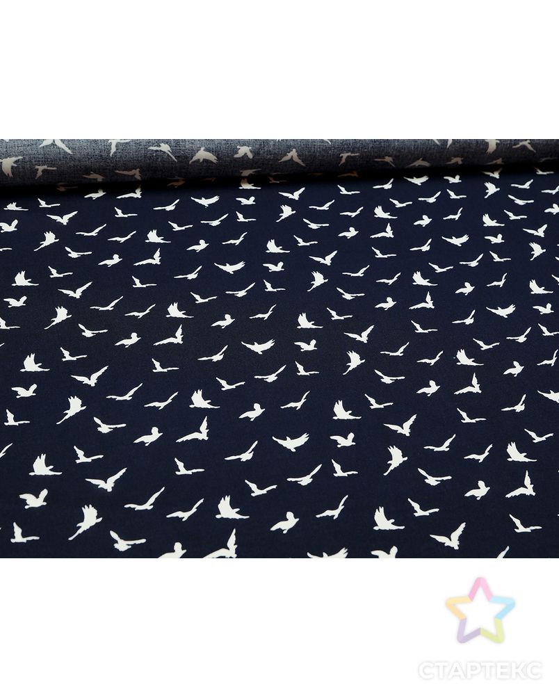 Штапель, птички на темно-синем фоне арт. ГТ-4582-1-ГТ-43-6124-13-30-1
