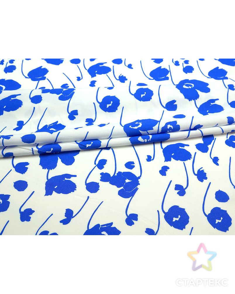 Штапель с синими анемонами на белом фоне арт. ГТ-5129-1-ГТ-43-6809-10-21-1