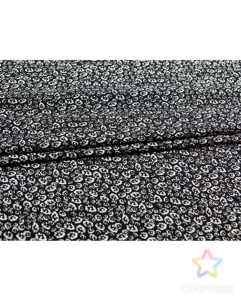 Штапель с черно-белыми цветочками арт. ГТ-5272-1-ГТ-43-6966-10-37-1 5