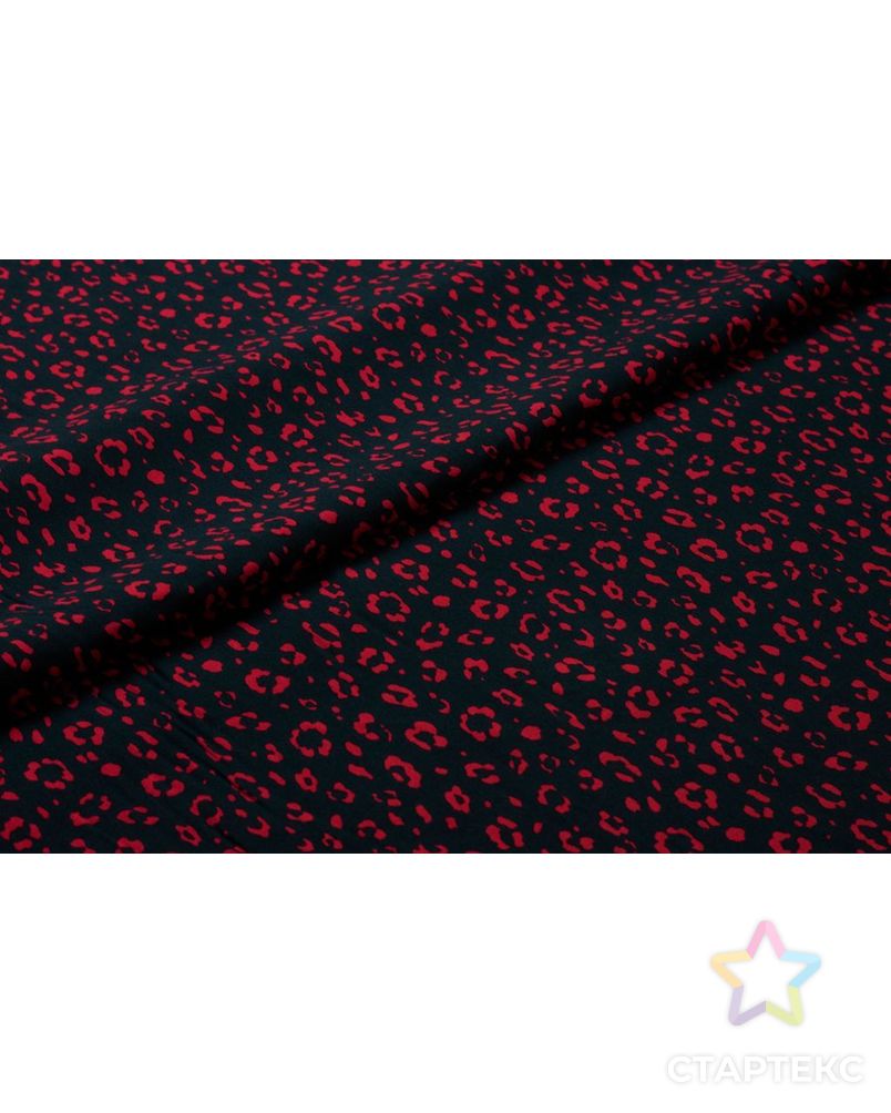 Штапель с красным анималистичным принтом на черном фоне арт. ГТ-5960-1-ГТ-43-7691-13-21-1