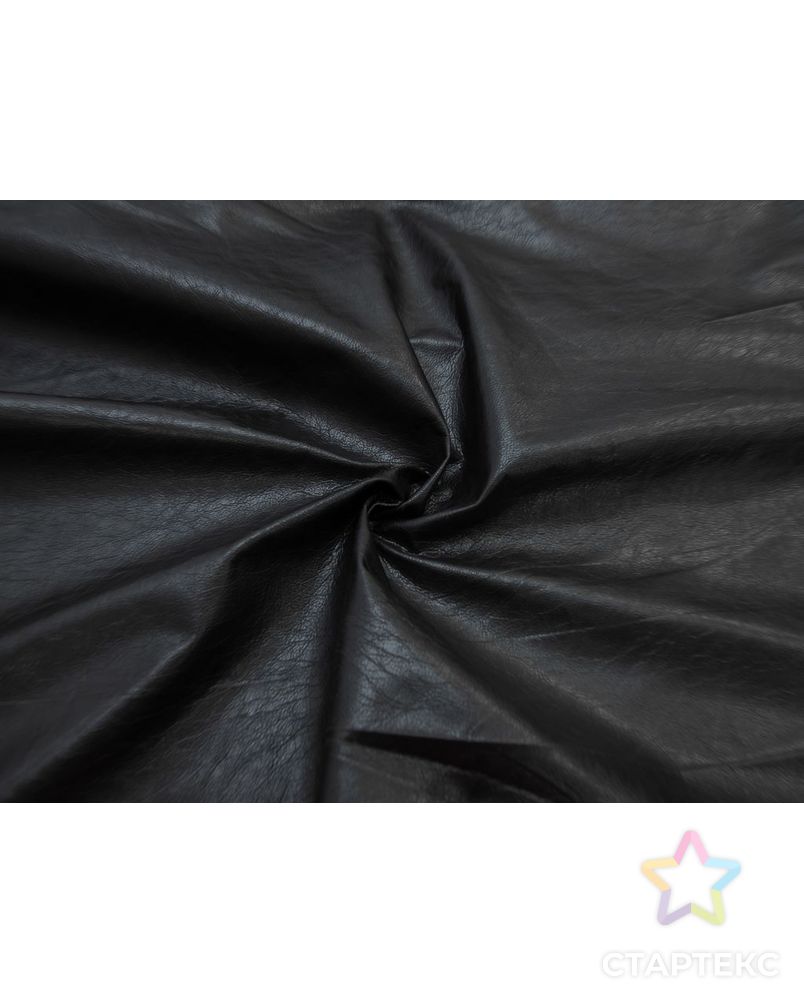 Экокожа в винтажном стиле на трикотажной основе, цвет  черный арт. ГТ-8272-1-ГТ-44-10085-1-38-1 1