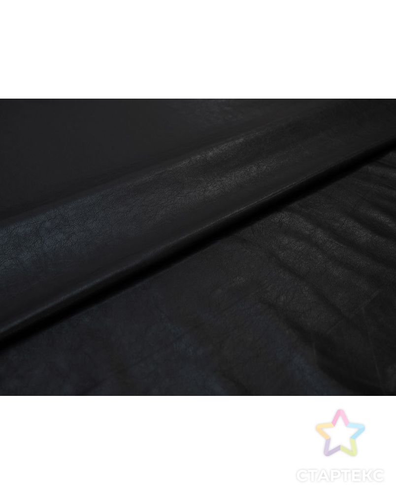 Экокожа в винтажном стиле на трикотажной основе, цвет  черный арт. ГТ-8272-1-ГТ-44-10085-1-38-1 6