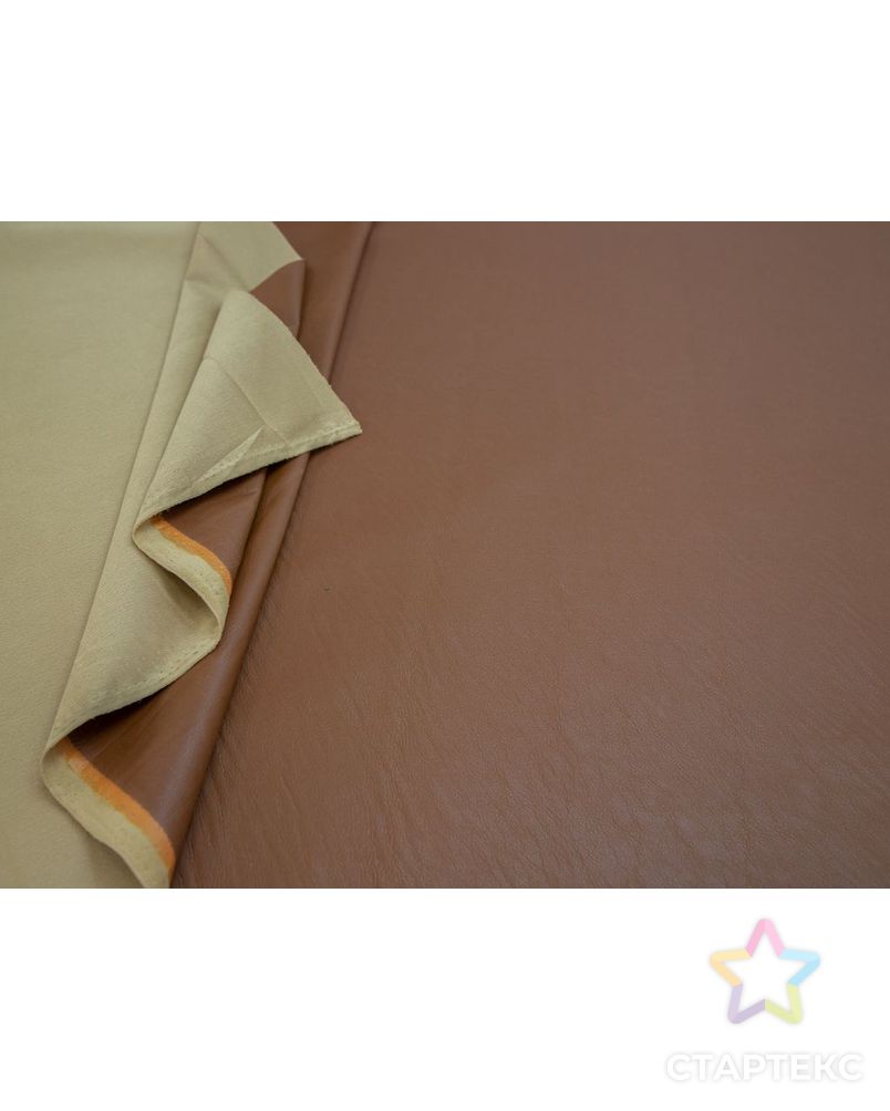 Экокожа в винтажном стиле на трикотажной основе, цвет  коричневый арт. ГТ-8273-1-ГТ-44-10086-1-14-1 5
